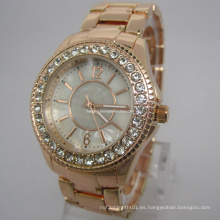 Reloj de oro rosa de lujo con cristal